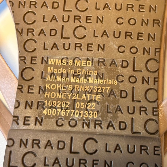 LC Lauren Conrad Honey 2 Latte Flip Flop Sandal Nude Beige Size 8 NWOT - Picture 2 of 7